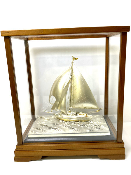 銀細工　金属工芸　帆船 装飾品　置物 Yahoo!オークション -「帆船 置物」(銀製) (金属工芸)の落札相場