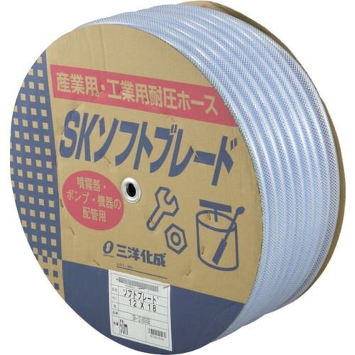 サンヨー 工業用ホース ＳＫソフトブレードホース１２×１８ｍｍ 長さ５０ｍドラム巻 [SB1218D50B]