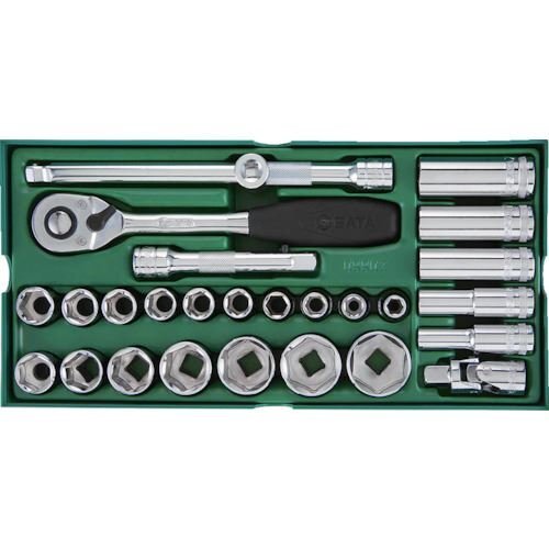 ＳＡＴＡ １／２”ＤＲソケットレンチセット（６角タイプ）トレー入り [09903]