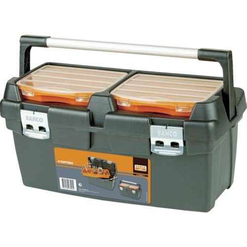 ＢＡＨＣＯ 樹脂製工具箱 ヘビーデューティー仕様プラスチックボックス 外形寸法６００×２９５×３０５ｍｍ 黒／オレンジ [4750PTB60]