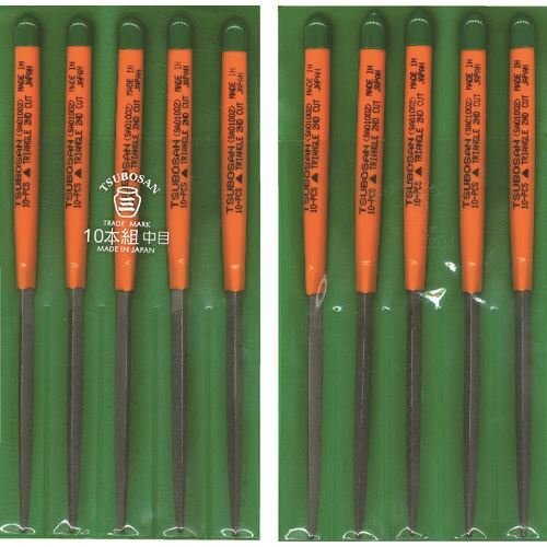 ツボサン 組ヤスリ １０本組 三角 中目 [SA01002]