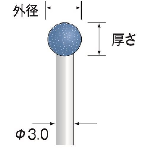 Ｍｉｎｉｍｏ 軸付砥石 ＳＰＨ砥石 軸径３ｍｍ 粒度＃８０ 外径Φ６ [CA3452]