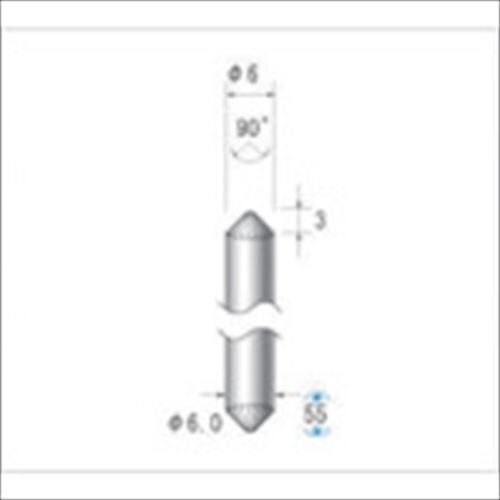 ナカニシ 超硬カッター テーパー型 シングルカット φ６×３×軸φ６ ９０° [26220]
