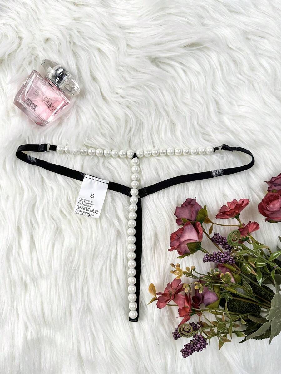 インティメート ランジェリー 1個(gè) フェイクパール セクシーなバック レディース パール アクセサリー