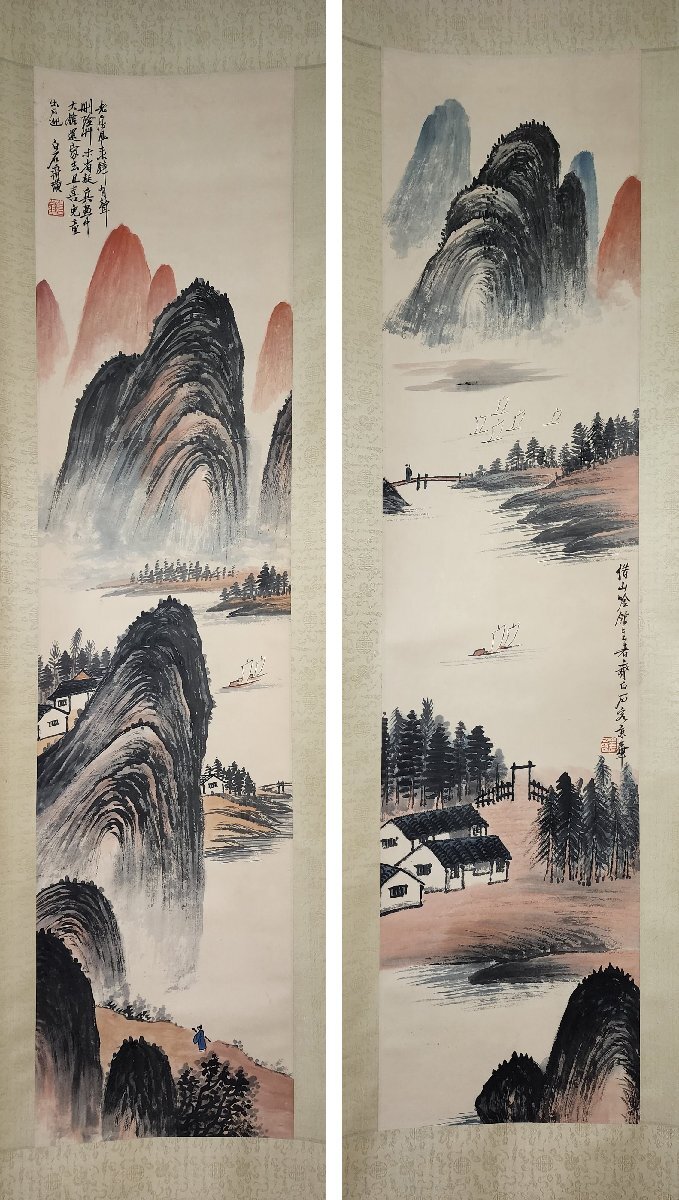 掛軸 陳石舟『水閣深秋 水墨山水図』中国画 紙本 肉筆 掛け軸 a033014の通販 by 吉猫堂's shop｜ラクマ