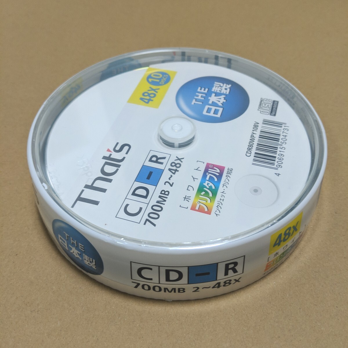 新品　 太陽(yáng)誘電　　 CD-R 　　10枚　 700MB　　日本制　　CDR80SPY10MBV　　　That's　　ザッツ