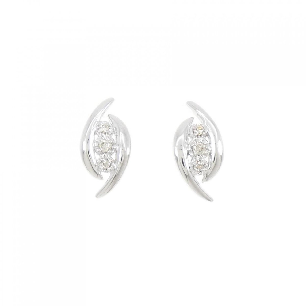K18WG ダイヤモンド ピアス 0.10CT