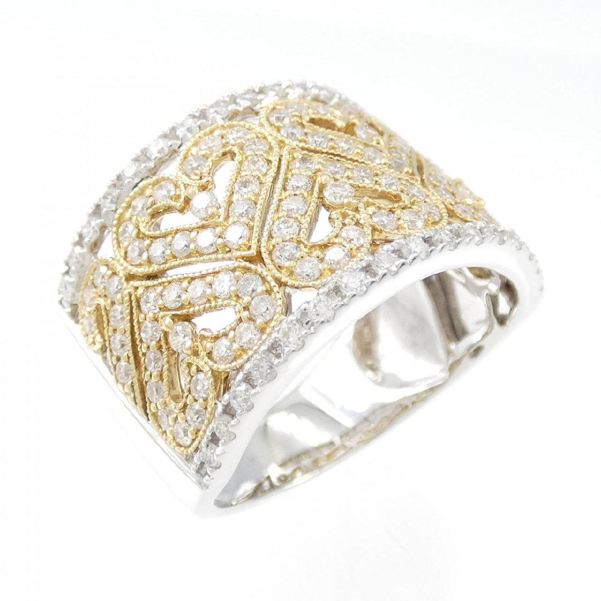 K18YG/K18WG ハート ダイヤモンド リング 1.00CT K18YG/K18WG ハート ダイヤモンド リング 1.00CT