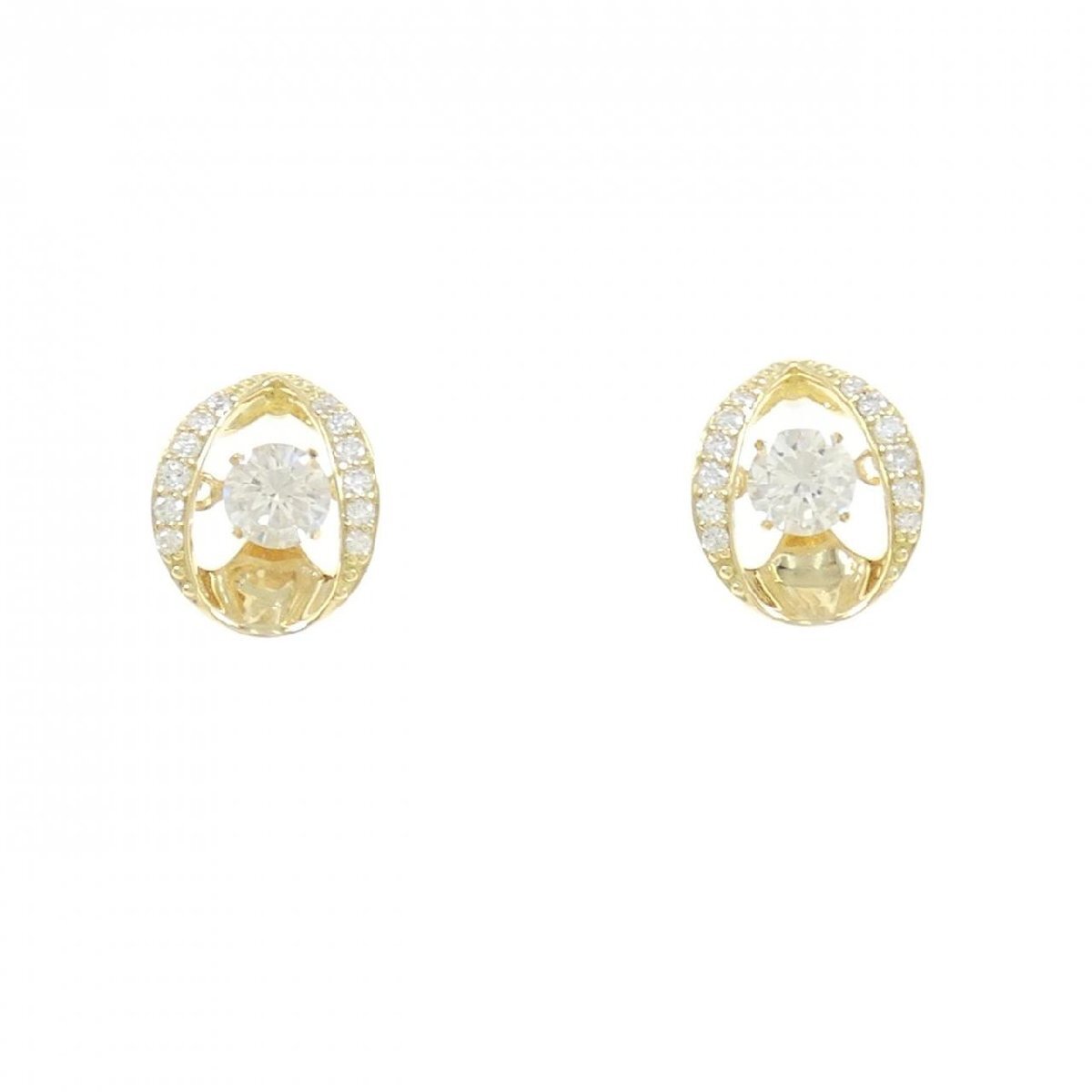【新品】K18YG ダイヤモンド ピアス 0.297CT 0.292CT F SI2 Good