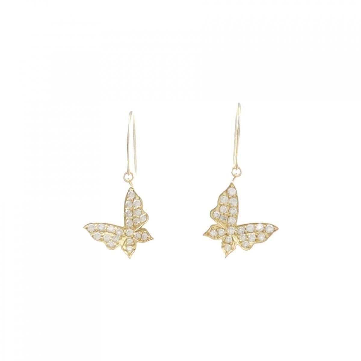 【リメイク】K18YG バタフライ ダイヤモンド ピアス 0.30CT