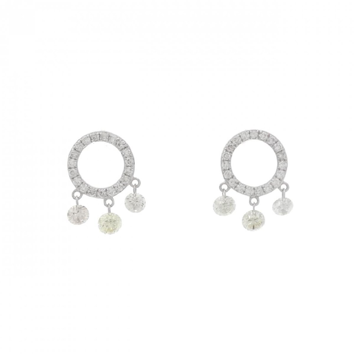 【新品】K18WG ダイヤモンド ピアス 1.05CT