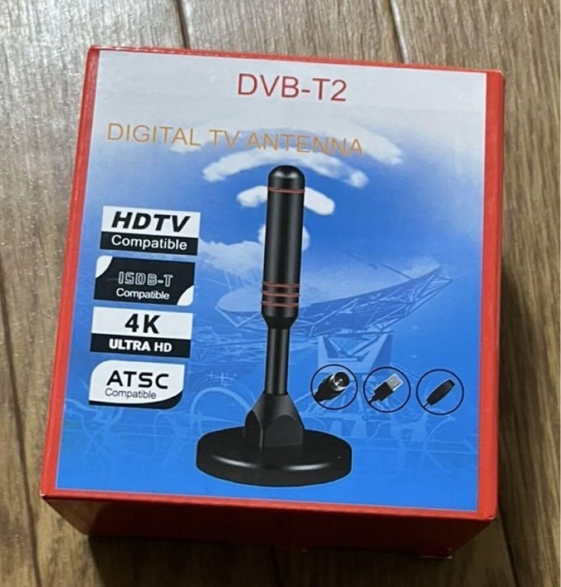 室內アンテナ テレビアンテナ ICチップ內蔵 信號増幅 430KM受信范囲 4K HDTV 360度全方位受信 USB式 小型 軽量 高性能 高感度 地デジ