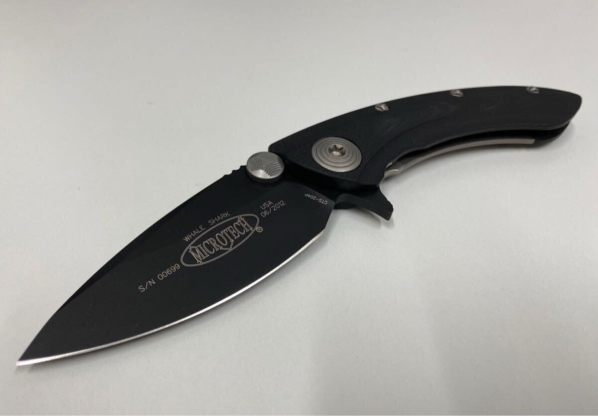 マイクロテック　ホェールシャーク　Microtech Whaleshark black standard M/A