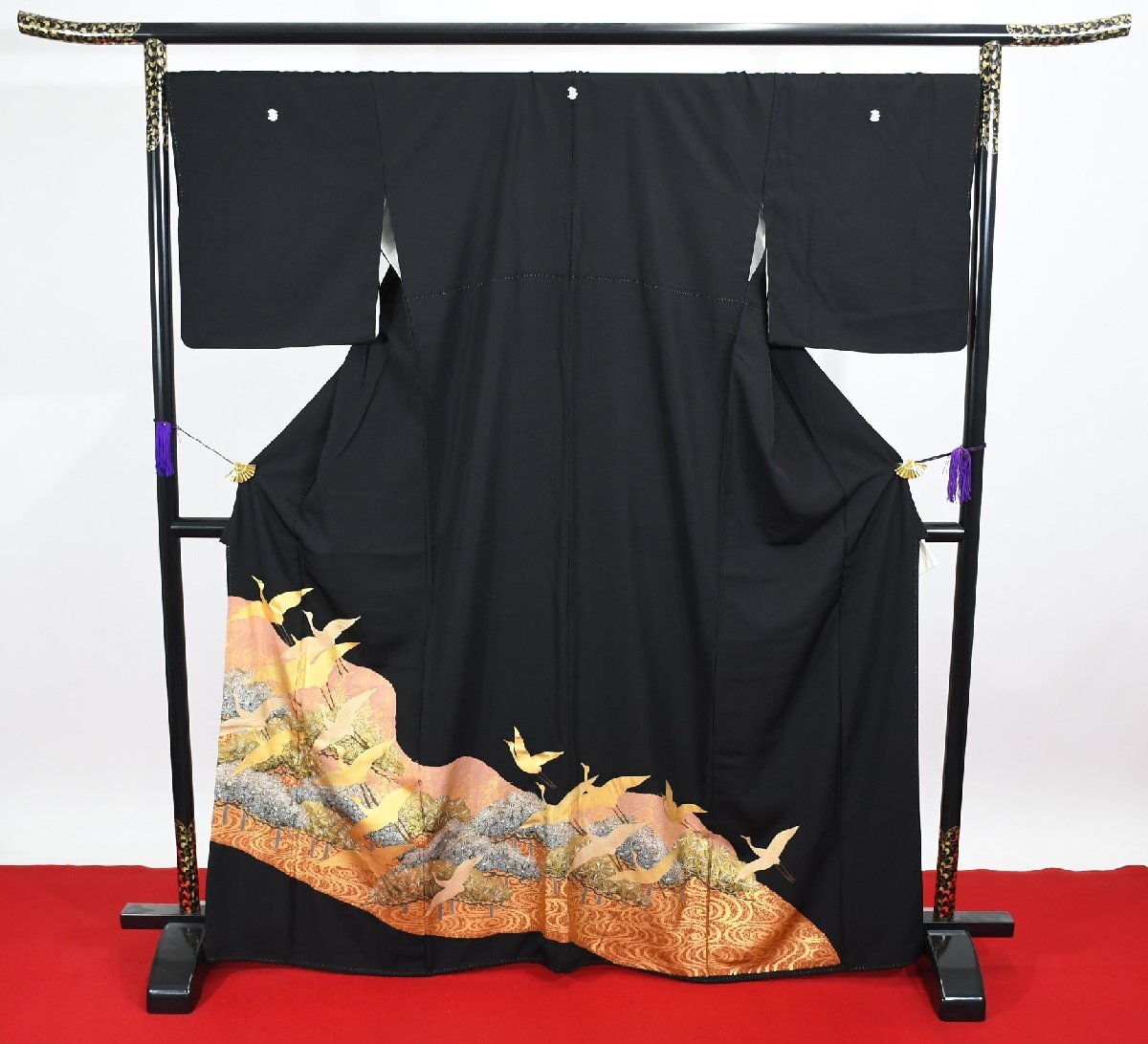 黒留袖 結婚式 金彩 正絹 身丈161cm 裄丈70cm ★着物 e-1196 桜庭呉服店