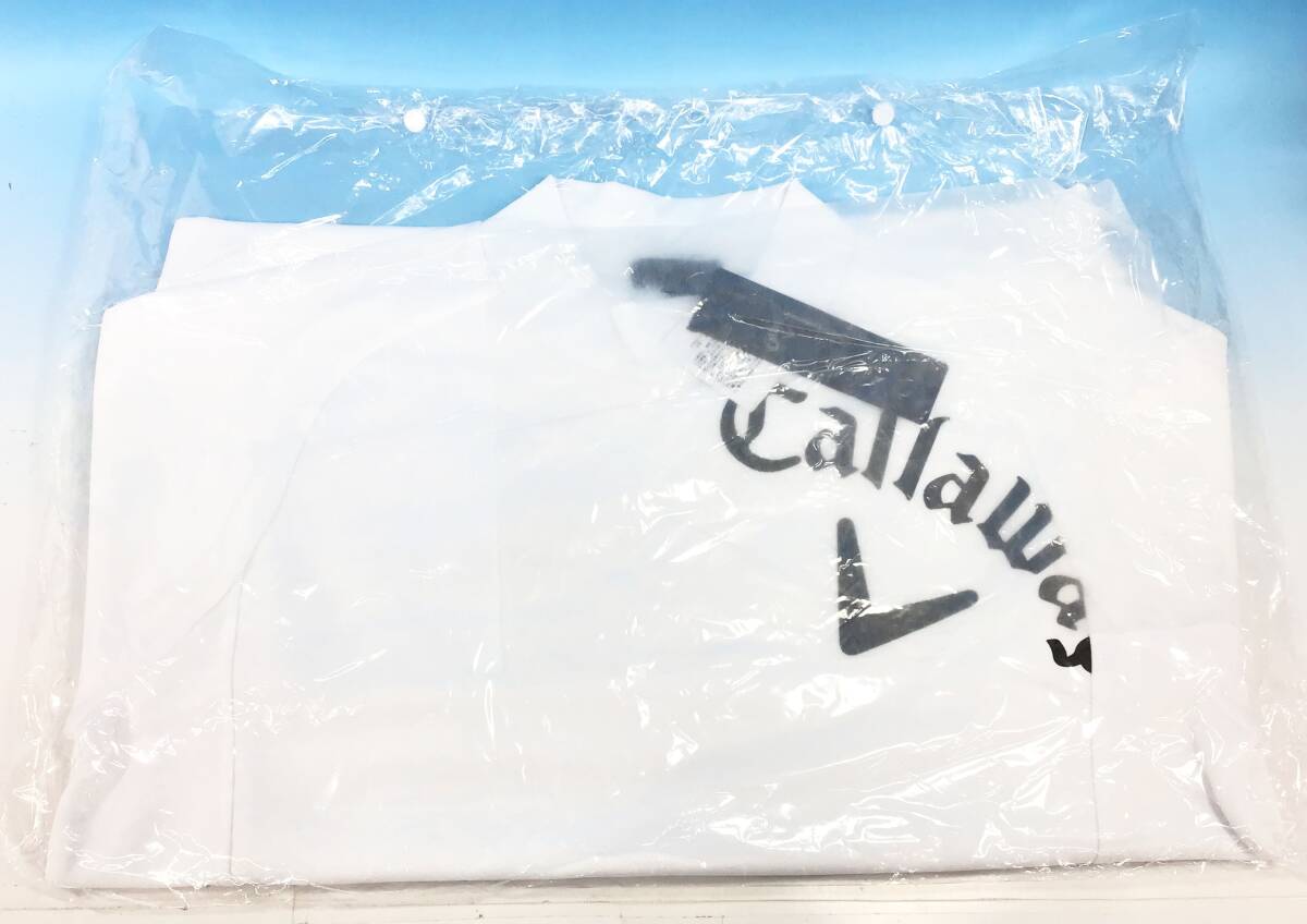 未使用 タグ付き Callaway ゴルフ メンズ 長袖 スウェット C22217103 LLサイズ ホワイト/白 ロゴ ゴルフウエア トップス キャロウェイ