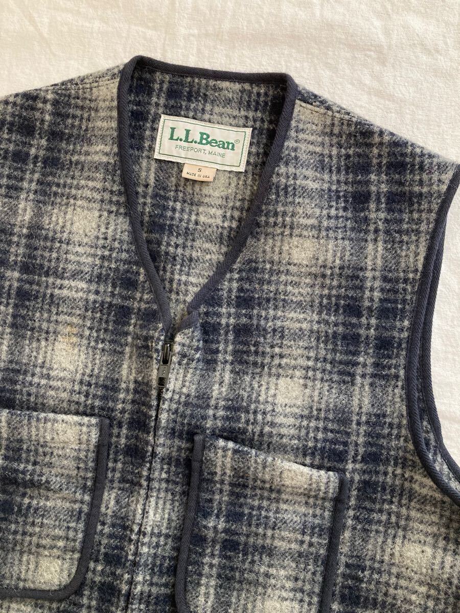 お歳暮 人気 オシャレ L.L.Bean USA製 ウール チェックベスト サイズS(WOMENS) エルエルビーン 女性用