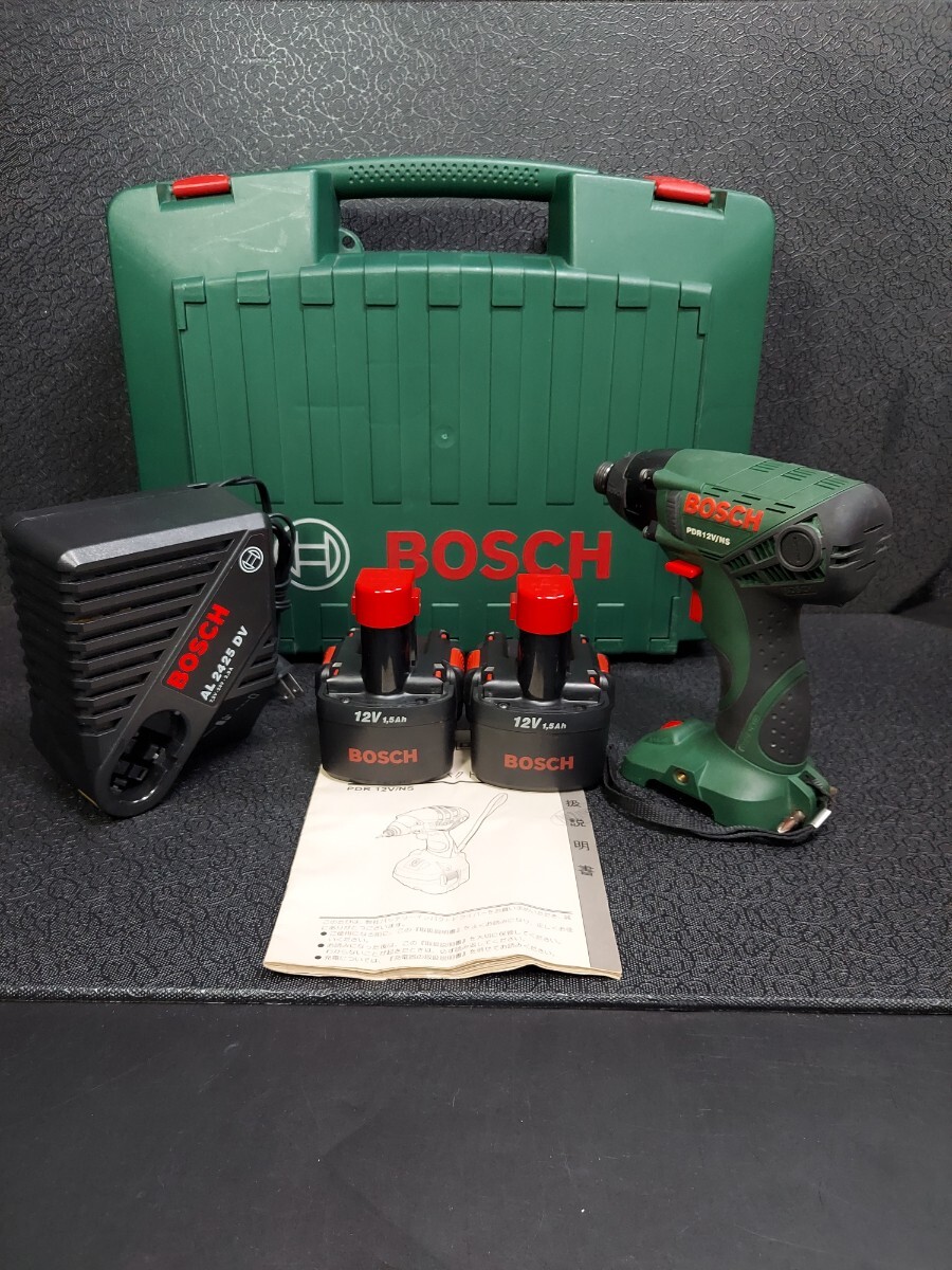 ★送料最下部に記載★　稼働品　美品♪　 BOSCH ボッシュ 12V バッテリーインパクトドライバー PDR12V/NS バッテリ2個+充電器
