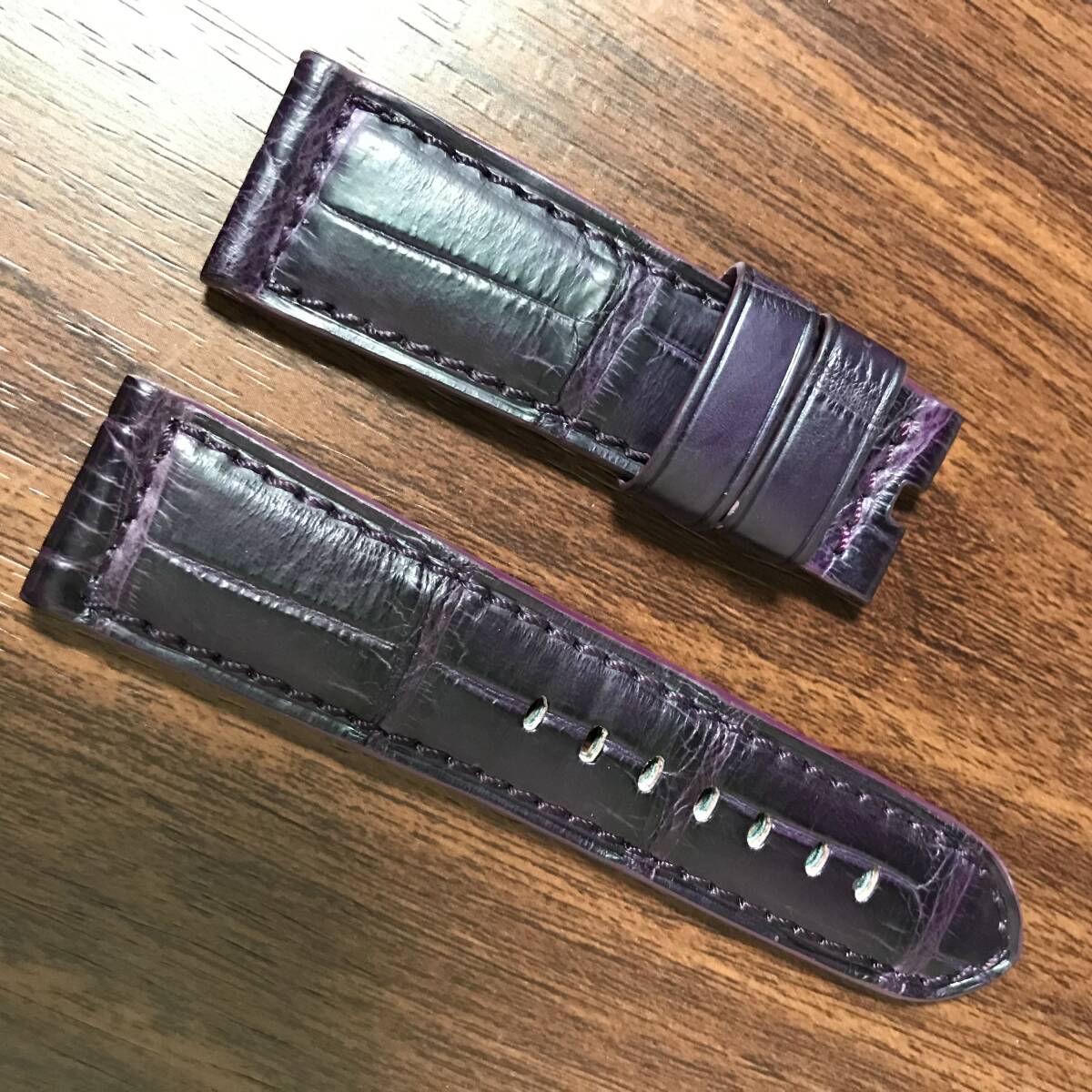 パネライ PANERAI などに 両面クロコダイルストラップ