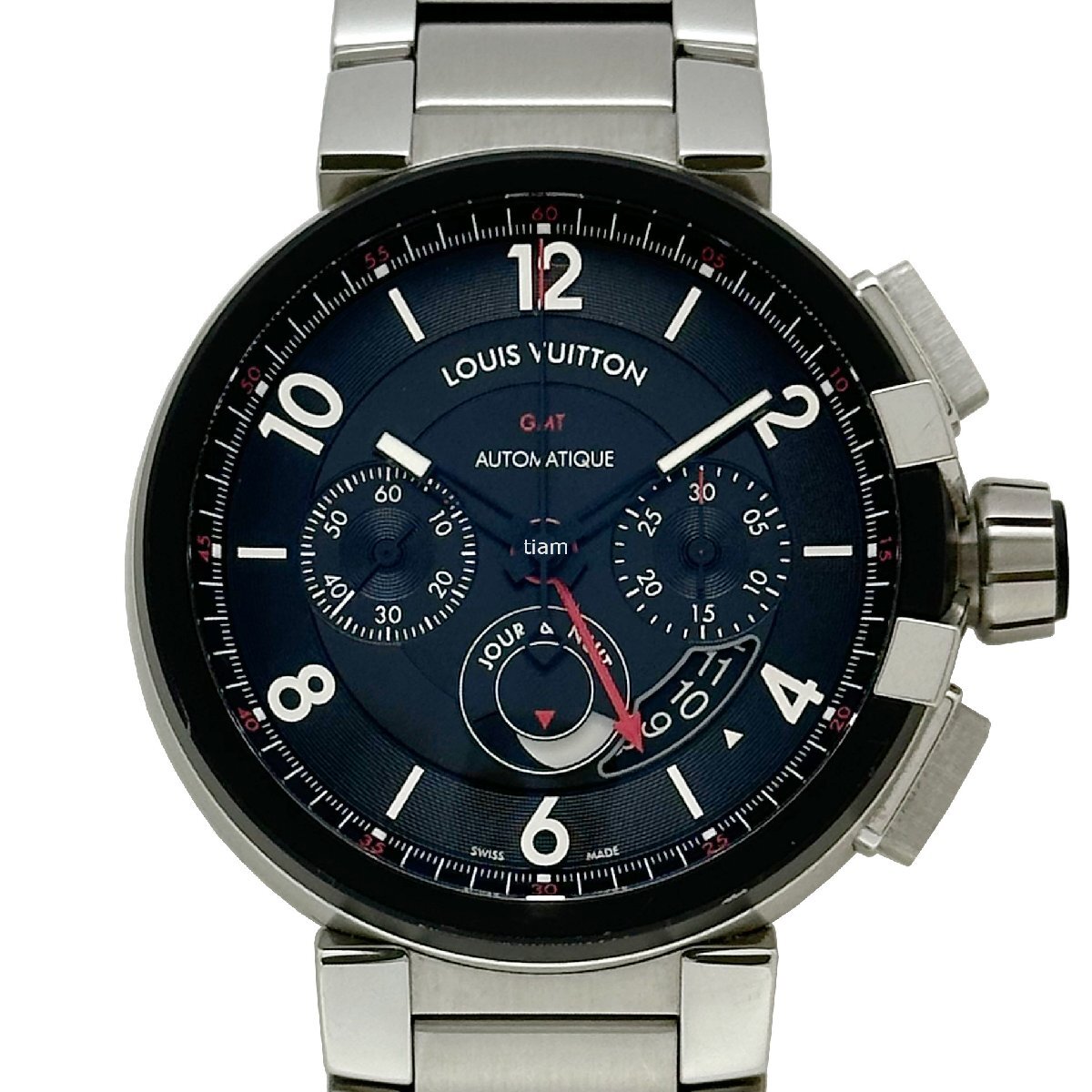 LOUIS VUITTON ルイヴィトン Q1052 Tambour Chronograph GMT タンブール クロノグラフ ブラック セール