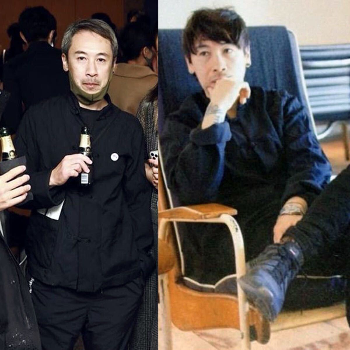 ポリエステル縮絨 XL チャイナジャケット BLACK COMME des ポリエステル縮絨 XL チャイナジャケット BLACK COMME des