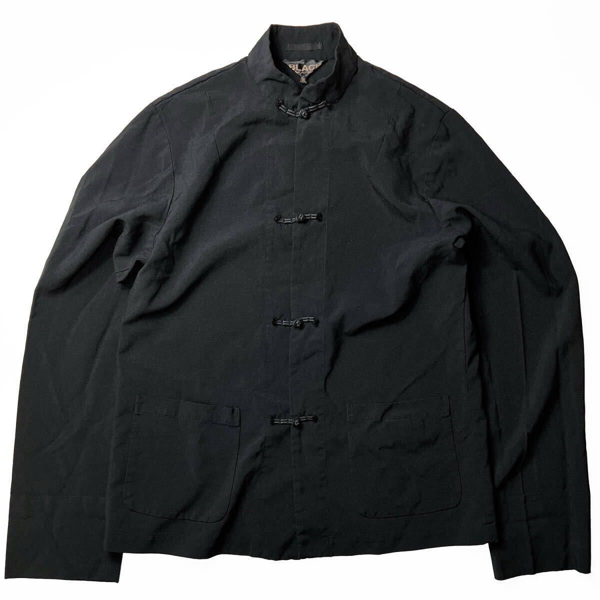 ポリエステル縮絨 XL チャイナジャケット BLACK COMME des ポリエステル縮絨 XL チャイナジャケット BLACK COMME des
