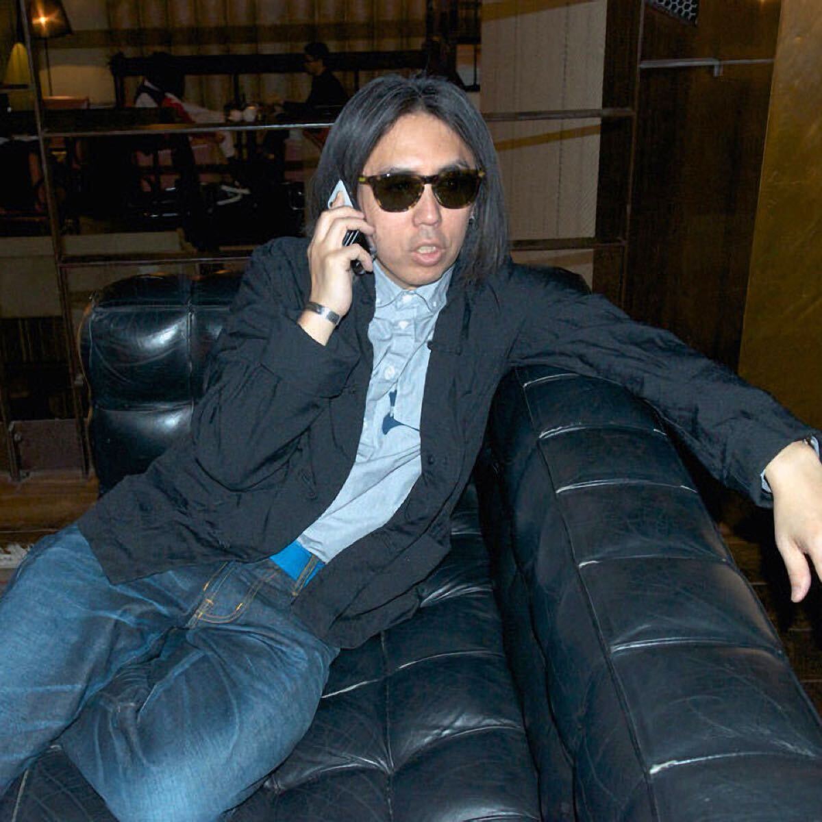 ポリエステル縮絨 XL チャイナジャケット BLACK COMME des ポリエステル縮絨 XL チャイナジャケット BLACK COMME des