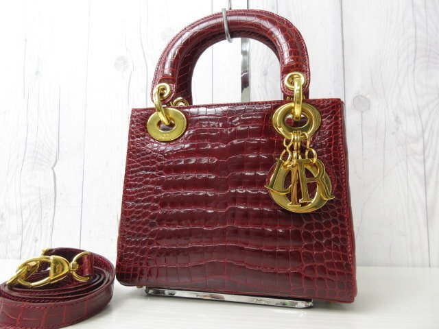 極美品 Christian Dior クリスチャンディオール 艶クロコダイル 極美品 Christian Dior クリスチャンディオール 艶クロコダイル