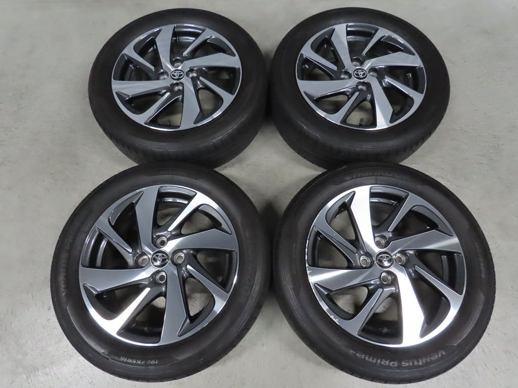 トヨタ アクア 195/55R16 純正 NHP10 X-Urban 6J +45 PCD100 4穴 ヤリス ヴィッツ バリ溝ラジアルタイヤ
