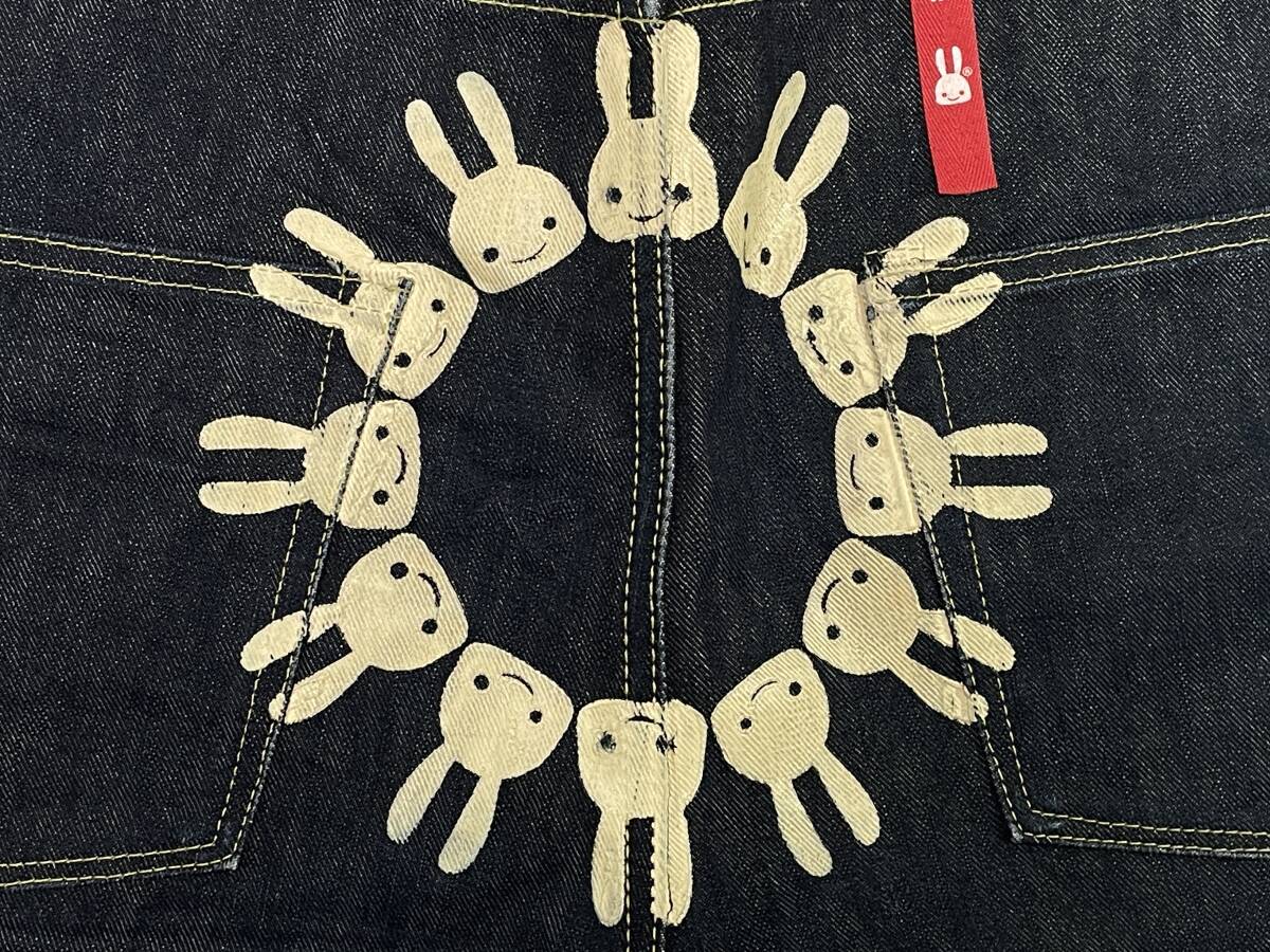 CUNE キューン 祇園 サークル12うさぎペイント W32 （約80cm） 廃版 サルエル ハイウエストデニムパンツ マンモス