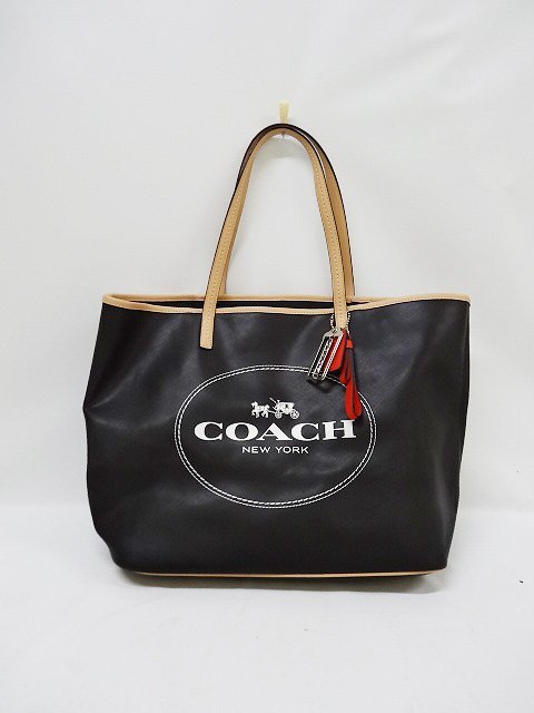 ☆中古品☆コーチ COACH ショルダーバッグ F31315 ブラック×ベージュ メトロホース