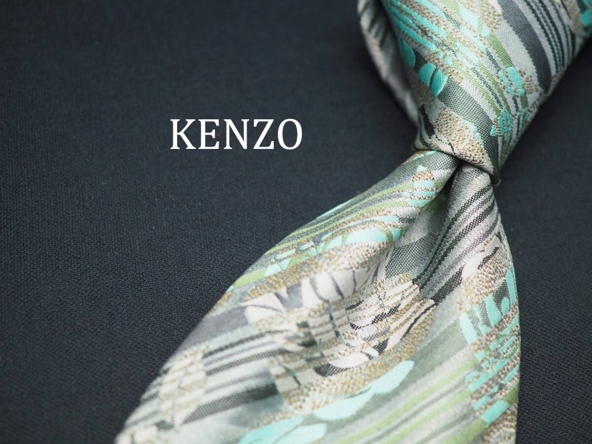 美品【KENZO ケンゾー】 C1284 ITALY イタリア製 SILK ブランド ネクタイ 古着 良品