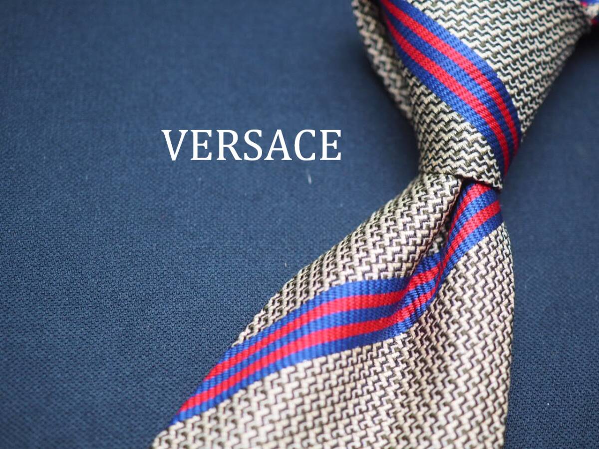 美品【VERSACE ヴェルサーチ】 C1406 SILK ブランド ネクタイ 古着 良品