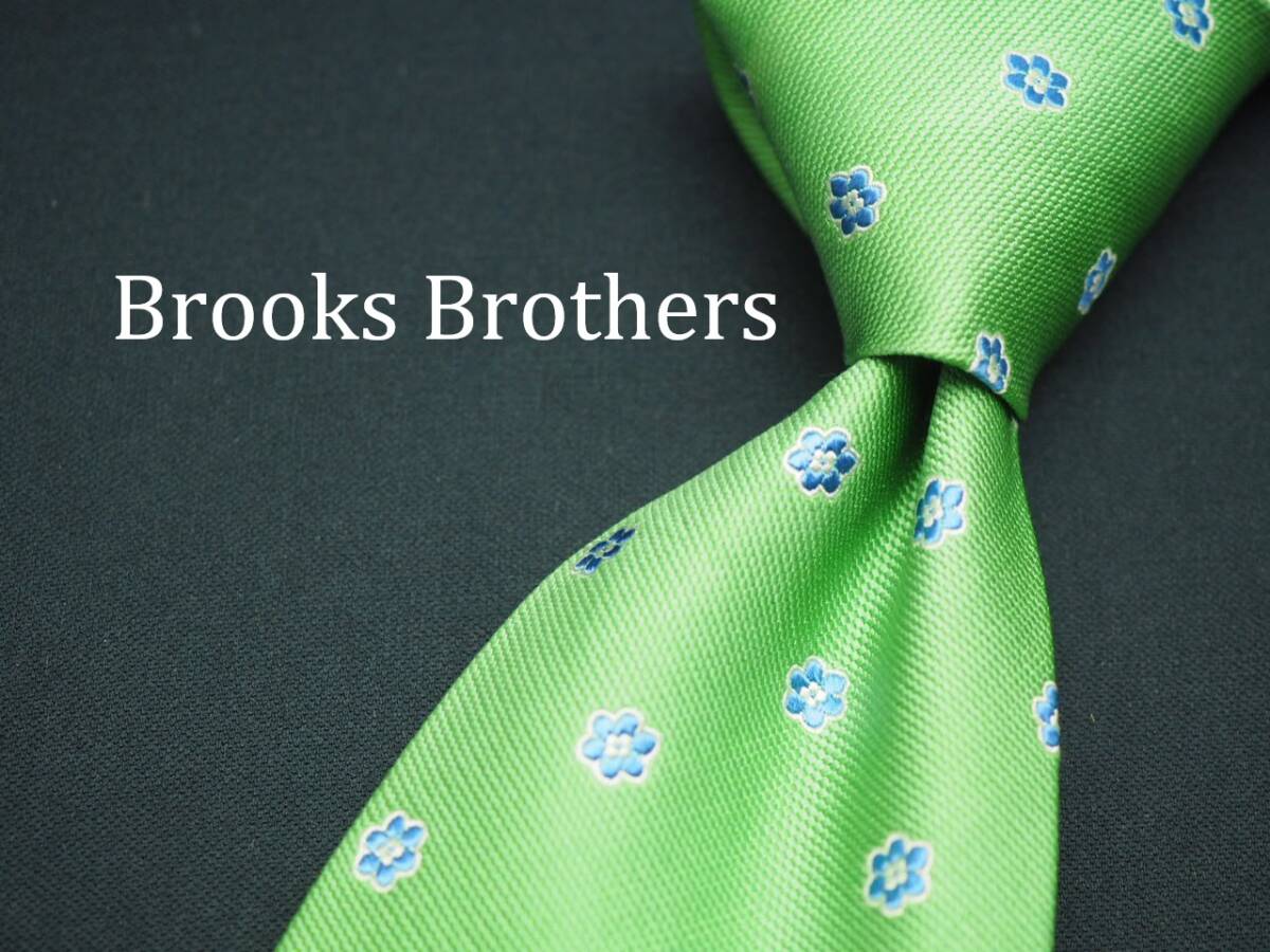 未使用品【Brooks Brothers ブルックス ブラザーズ】 C1433 グリーン SILK ブランド ネクタイ 古着 良品