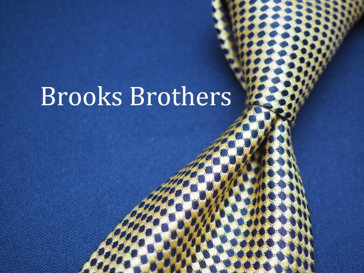 美品【Brooks Brothers ブルックス ブラザーズ】 C1435 ゴールド SILK ブランド ネクタイ 古着 良品