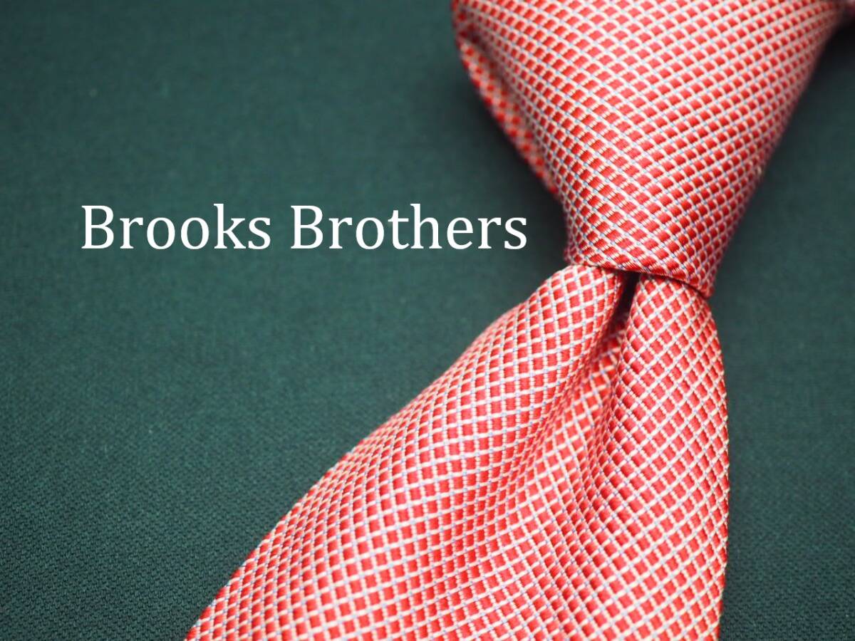 美品【Brooks Brothers ブルックス ブラザーズ】 C1438 赤系 SILK ブランド ネクタイ 古着 良品