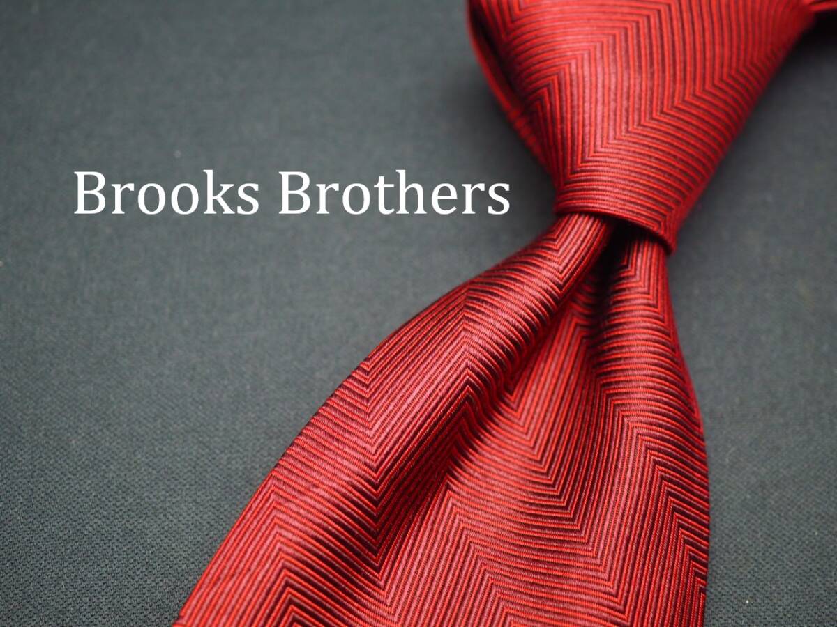 美品【Brooks Brothers ブルックス ブラザーズ】 C1447 ワインレッド SILK ブランド ネクタイ 古着 良品