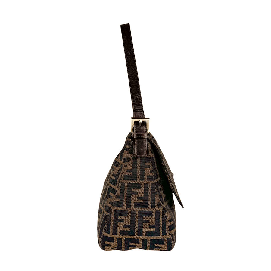  Fendi FENDI сумка на плечо Zucca man ma ковш парусина / кожа Brown n0965