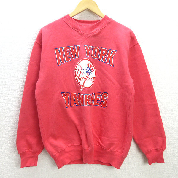Q#MLB New York yan Keith /New YORK Yankees обратная сторона ворсистый тренировочный футболка [ мужской L]MENS/71[ б/у ]