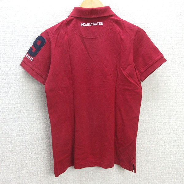 G■パーリーゲイツ/PEARLYGATES 半袖ポロシャツ/鹿の子地【4】赤/men's/131【中古】■