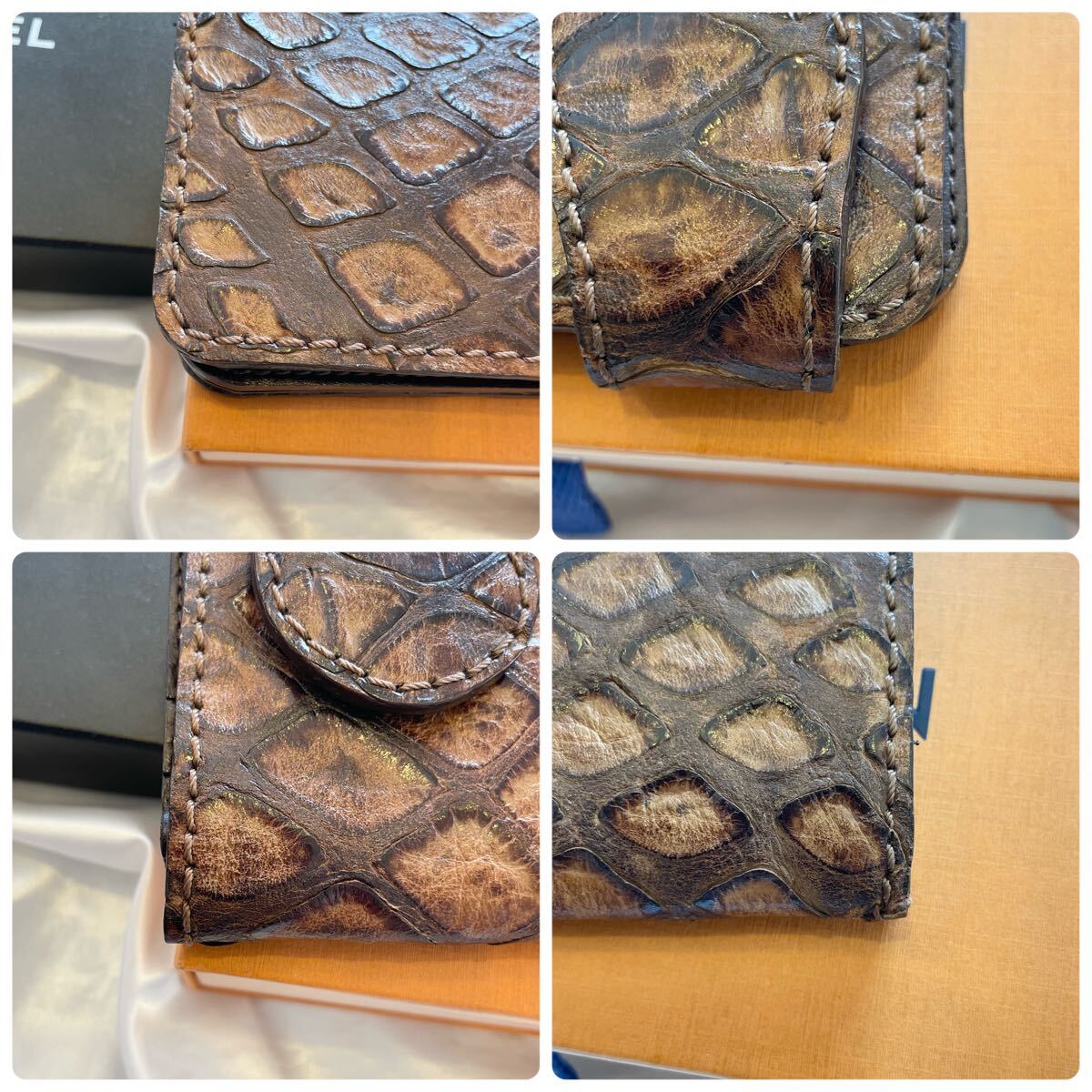 美品☆ 【超絶稀少】センザンコウ 穿山甲 長財布 折財布 メンズ 美品☆ 【超絶稀少】センザンコウ 穿山甲 長財布 折財布 メンズ