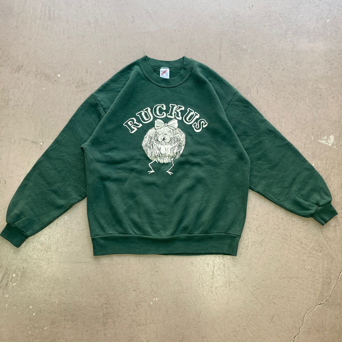Vintage 染み込みプリント 7分スエット ビンテージ 紙タグ Vintage 染み込みプリント 7分スエット ビンテージ 紙タグ
