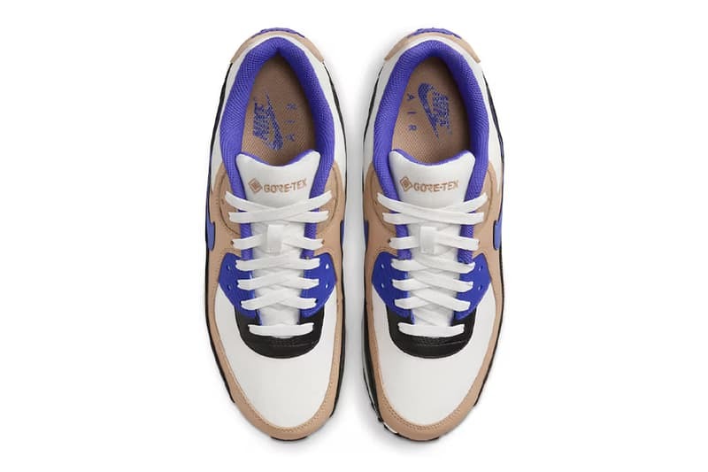 30cm Nike air max 90 Gore-Tex белый / бежевый / фиолетовый / чёрный FD5810-100 NIKE AIR MAX 90 GORE-TEX