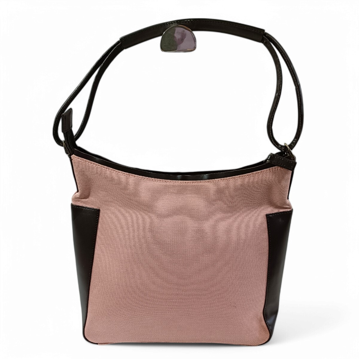 【美品】 正規品 GUCCI グッチ ワンショルダーバッグ ピンク キャンバス 黒 ブラック レザー 革 バイカラー ハンドバッグ かばん 鞄 レトロ