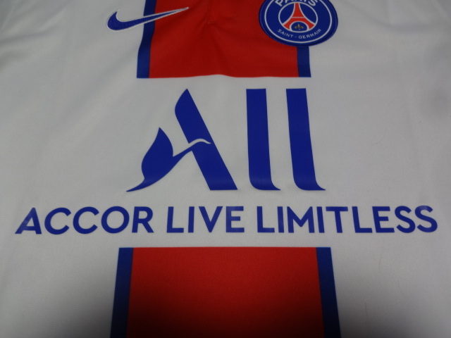 PSG パリサンジェルマン 正規(guī)品 ユニフォーム シャツ 2020/2021 アウェイ Mサイズ 新品未使用品タグ付き 未使用