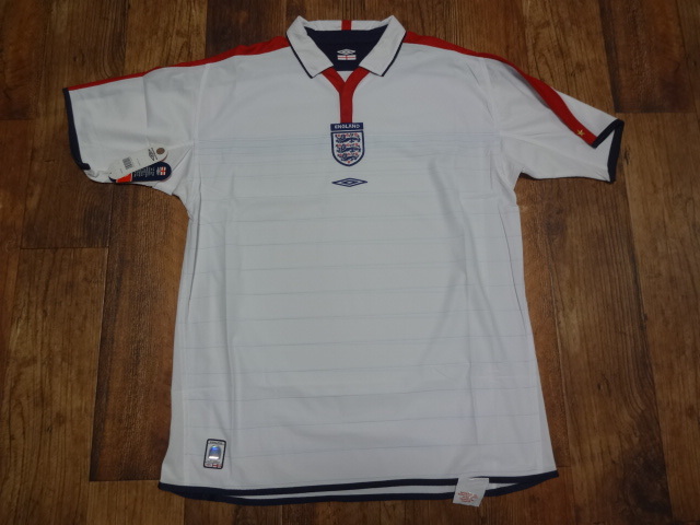 イングランド代表 正規(guī)品 ユニフォーム シャツ EURO2004 ホーム XLサイズ 新品未使用品タグ付き