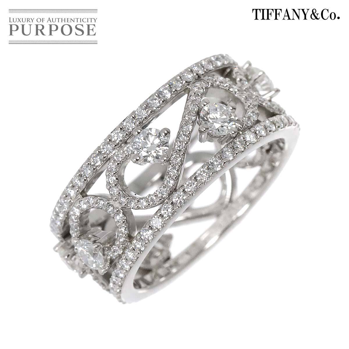 ティファニー TIFFANY&CO. エンチャント スクロール 13.5号 リング ダイヤ Pt プラチナ 指輪 Diamond Ring 90260055