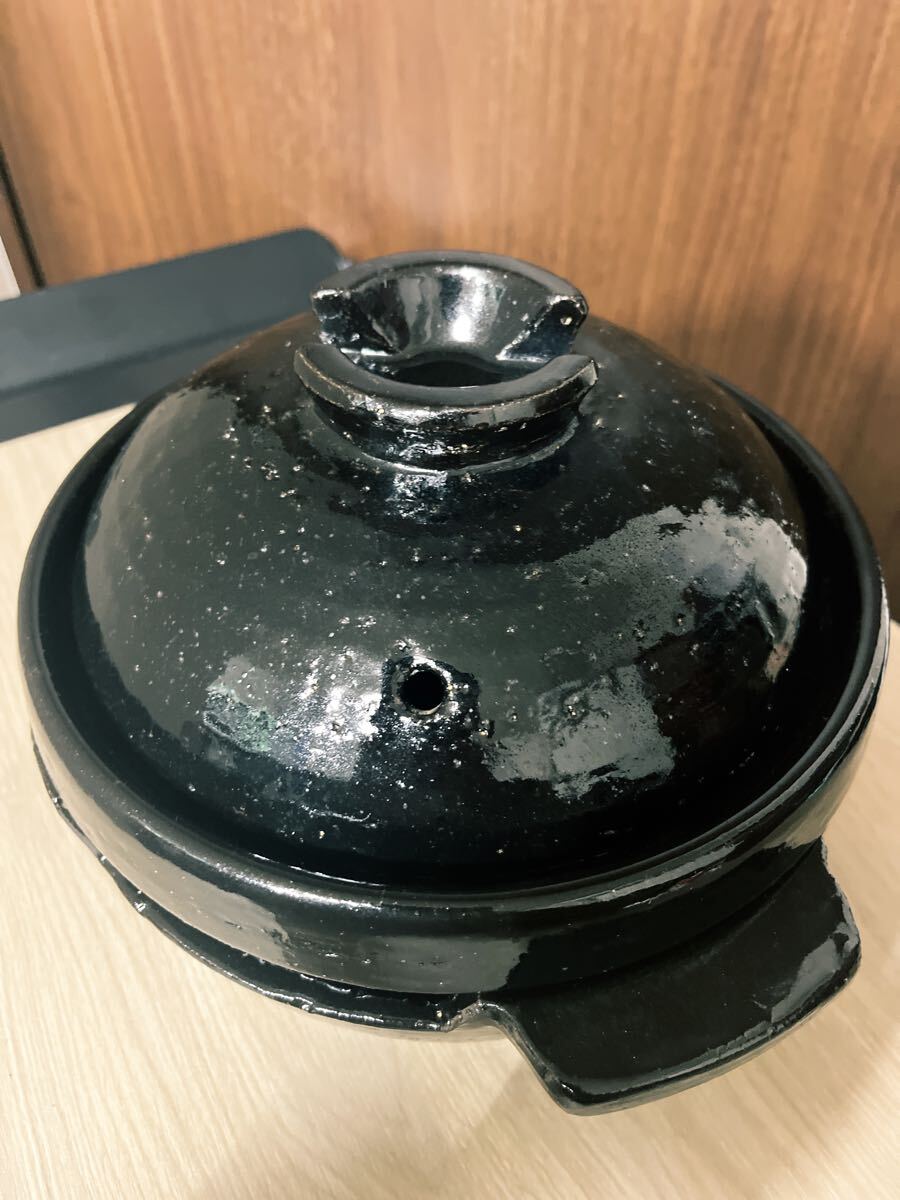 廃盤品美品 長谷園eco 伊賀焼窯元 いがもの iga-mono ニ合炊き土鍋 伊賀焼 ブラック 長谷園のかまどさん かまどさん