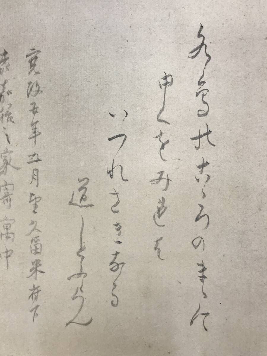 真作/一条忠香(画)/高山彦九郎(賛)/水鳥画賛/花鳥図/掛軸
