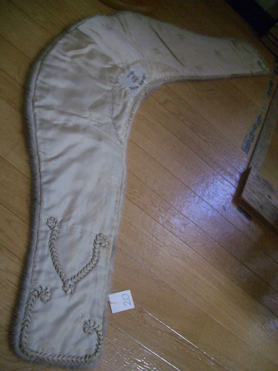 CANADA MINK сапфир норка * незначительный off серый высококлассный большой размер шаль прекрасный товар NO20* длина 138 см 