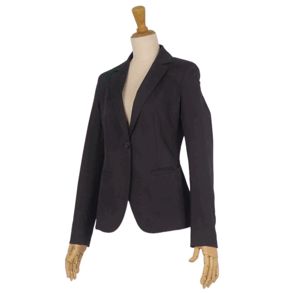 美品 マックスマーラ Max Mara STUDIO ジャケット テーラード ロングスリーブ コットン アウター レディース IJ36 黒 cf12ds-rm10r07626_画像5